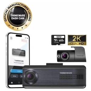 Thinkware Q200 Dual 2K F&R Dash Cam, SNV2.0, Wi-Fi, ADAS, Parking, GPS Opt - Picture 1 of 6
