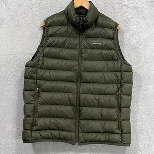 Eddie Bauer Vest Mens Medium EB650 Goose Down Quilted Puffer Outdoor Hiking - Picture 1 of 8