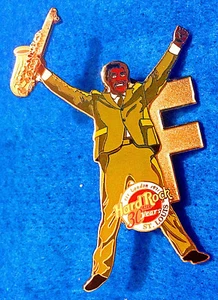 ST LOUIS CLARENCE CLEMONS E STREET BAND LETTER F MUSICIAN Hard Rock Cafe PIN - Picture 1 of 2