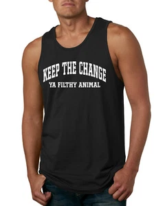 Camiseta sin mangas negra vintage para hombre con citas clásicas de películas navideñas para hogar - Imagen 1 de 8
