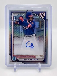 🔥 2024 BOWMAN CHROME CARLOS BATISTA CHROME REFRACTOR AUTO /499 NATIONALS - Picture 1 of 3
