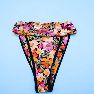 Parte inferior de bikini hipster brasileña con volantes de cintura alta floral For Love & Lemons XS Foto 1 de 4
