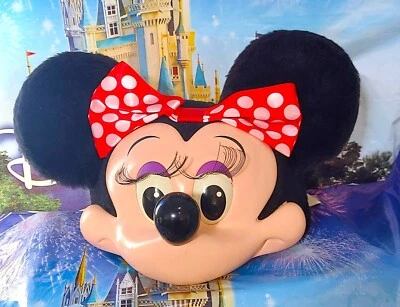 Sombrero Minnie Mouse de Colección Años 80 3D Plástico Duro Cara Orejas Peludas Snapback Adulto Nuevo con Etiquetas Foto 1 de 4