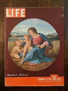 Life Magazine December 28, 1942 WW2 Raphael's Madonna, EXCELLENT CONDITION  - Picture 1 of 2