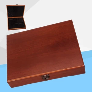 1x Solid Wood Display Storage Box Case for 6 Certified PCGS NGC Coin Slab Holder - Picture 1 of 12