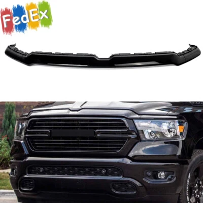 Gloss Black Front Bumper Upper Grille Trim Molding Fits 2019-2024 Dodge Ram 1500 - Image 1 of 4