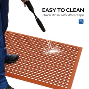Non-slip Anti Fatigue Rubber Drainage Floor Mat Restaurant Kitchen Bar - Picture 1 of 9