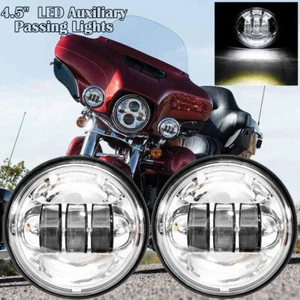 4.5" LED Passing Spot Lights Fog Lamp For Harley Electra Glide Touring Road King - Picture 1 of 12