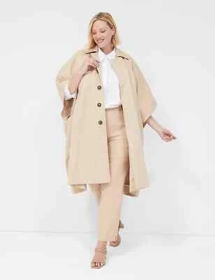 Lane Bryant Oversized Trench Coat Poncho Khaki Plus 22/24 NWT* - Image 1 of 4