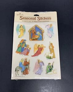 Vintage 80’s 1983 Hallmark Christmas NATIVITY Scenes Sticker Sheets New SEALED - Picture 1 of 9