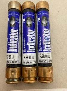 Littlefuse FLSR60 ID Indicator Fuse 600V 60Amp, Quantity Of 3 - Picture 1 of 3