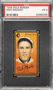 1911 T205 Sweet Caporal Nick Maddox Pittsburgh Pirates PSA 3 VG - Picture 1 of 2