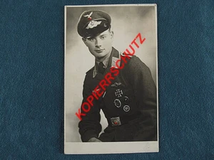 Wehrmacht Luftwaffe, Porträtfoto 1943, Auszeichnungen EK1 EK2, Stuka Spange - Bild 1 von 4