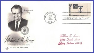 USA3 #IN24 ADDR ARTCRAFT FDC Inauguration Nixon 1st Term 1969 - Picture 1 of 1