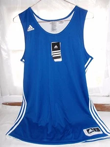 New Adidas Sample Girls Performance Basketball Practice Jersey Large Blue White - Picture 1 of 5