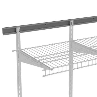 ClosetMaid acero de alta resistencia 80 pulgadas Soporte de riel colgante plateado montable en pared Foto 1 de 4
