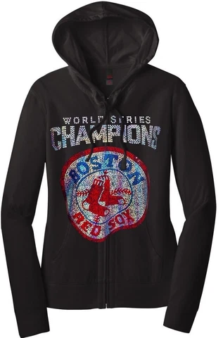 Ladies BOSTON RED SOX World Series Championship WOMEN'S Zip Up Hoodie Zipper Cover
