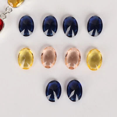 40 Ct./10 Pcs Oval Cut Blue Sapphire, Topaz & Citrine Mix Loose Gemstones Lot - Image 1 of 4