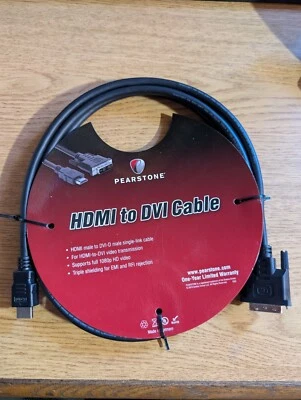 NEW Pearstone 10' FT HDMI to DVI Cable - Image 1 of 2