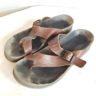 Sandálias Mephisto Helen Feminina Tamanho 6-6.5 37 Fivela de Couro Tanga Slip On - Imagem 1 de 4