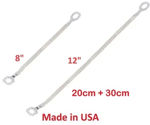 (2 PACK) New Universal 8"+12" (20cm+30cm) Tinned Copper Ground/Bonding Strap Kit - Picture 1 of 2