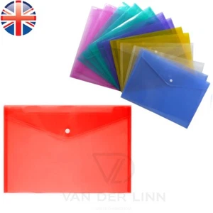 VDL A4 Plastic Wallet Clear Durable Document Sleeves for Paper Files & Organizer - Picture 1 of 18