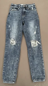 KanCan Jeans Womens Size 1/24 Skinny Stretch Distressed Hi-Rise Denim Acid Wash - Picture 1 of 10