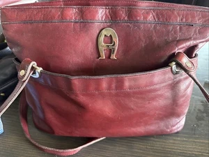Original ETIEENE AIGNER Purse Vintage 70s Oxblood Red Shoulder Tote Bag Handbag - Picture 1 of 5