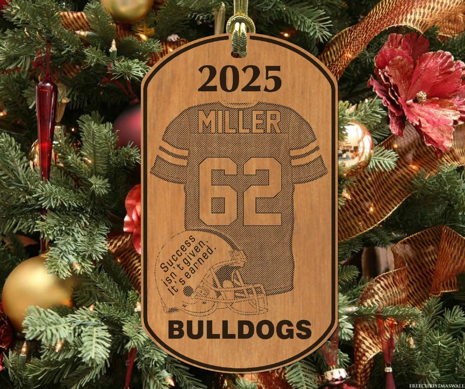 FÚTBOL Jugador Navidad Adorno Regalo, Personalizado GRATIS con Nombre, Equipo, Número Foto 1 de 1