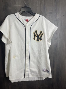 Vintage Majestic MLB Herren New York Yankees weiß Baseball Trikot Größe XXL USA - Bild 1 von 8
