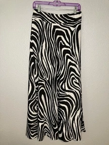 Banana Republic Größe 4 Maxirock schwarz weiß Zebra Boho künstlerisch Hippie Karriere - Bild 1 von 7