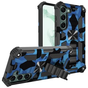 Samsung S20 FE Case - Blue Camouflage Shockproof with Kickstand - Bild 1 von 1