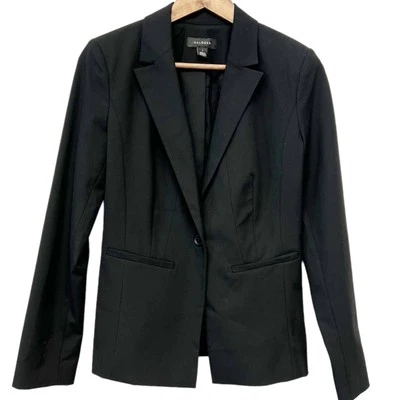 Blazer halógeno negro para mujer talla 4 ropa de trabajo traje eléctrico carrera moderna mínima Foto 1 de 4