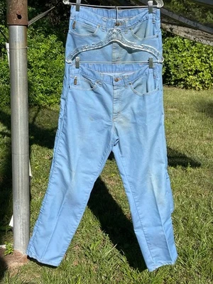 Lote 2 pares de jeans de trabajo vintage Haband manchados para hombre 32M 32x28 estilo 069 RN 84890 Foto 1 de 4