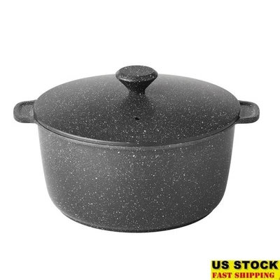 Nonstick Cast Aluminum Dutch Oven 5qt Charcoal Speckle Cooking Baking Serving - Image 1 of 4