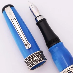 Curtis Australia Israel LE Füllfederhalter - Blau Resin & Sterling, Med 14k (Neu) - Bild 1 von 7