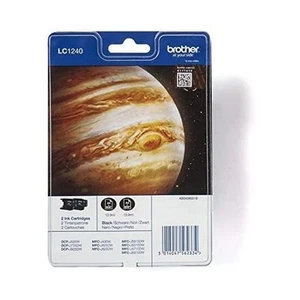 Brother LC-1240BK Inkjet Cartridges, Black, Twin Pack, Standard Yield, Includes - Photo 1/4