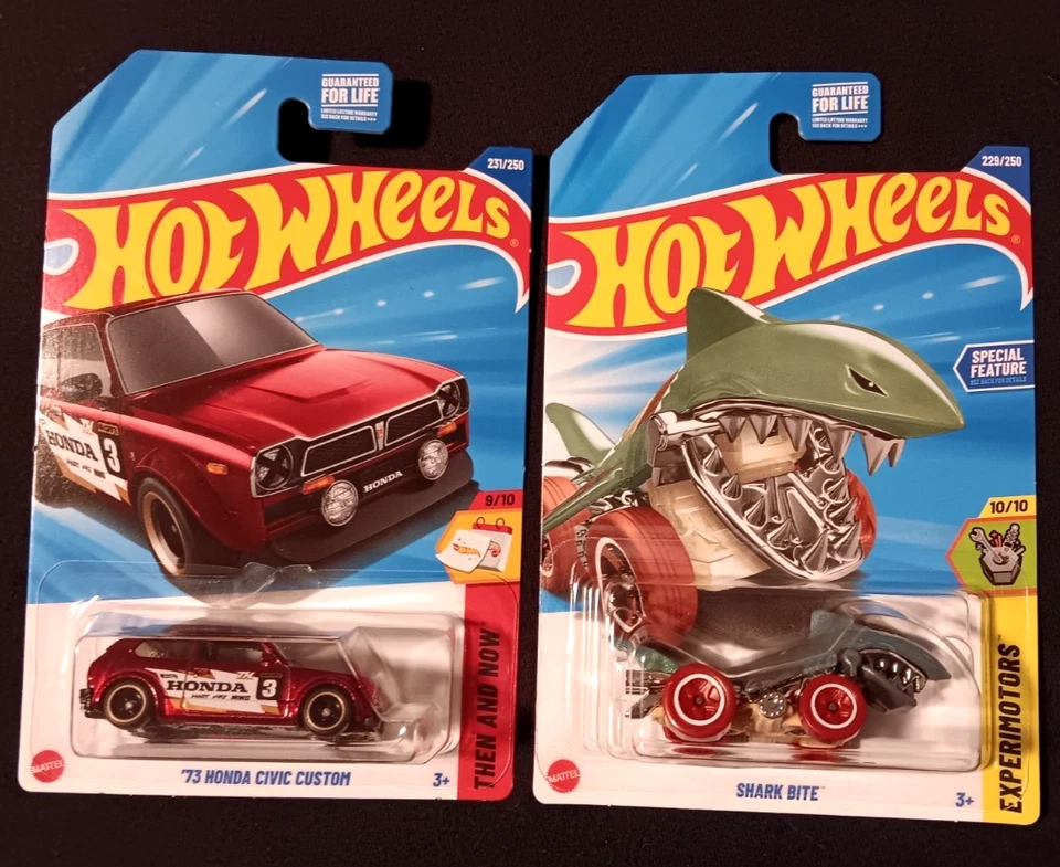 Hot Wheel 2025 '73 Honda Civic Custom Super Treasure Hunt, SHARK Bite MINT CARDS - Image 1 of 1