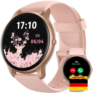 Roségold Smartwatch mit Anruf- und Benachrichtigungs-Funktion - Bild 1 von 9