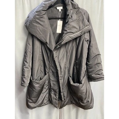 Chaqueta City Chic Puff Vibes Para Mujer Grande Negra 100% Poliéster Cremallera Completa B73 Foto 1 de 4