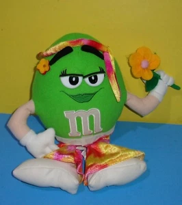 2003 M&M's GREEN Girl Groovy Hippie 16" Floppy Stuffed Plush Character - Picture 1 of 2