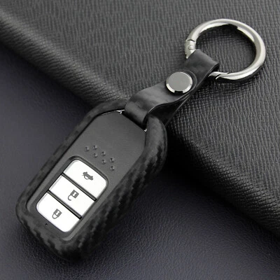 Carbon Fiber Smart Car Key Case Fob For Honda Accord Civic CR-V Fit HR-V Odyssey - image 1 of 4
