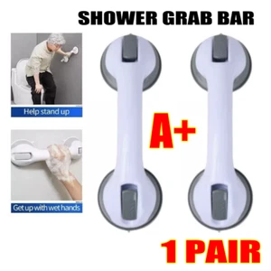 2 Bathroom Grip Tub Shower Bar Rail Bath Safety Handle Suction Cup Handrail Grab - Picture 1 of 9