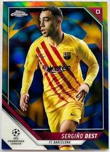 2021-22 Topps UEFA Chrome CL, Sergino Dest #81 Blue & Gold Starball Card #30/75 - Picture 1 of 2