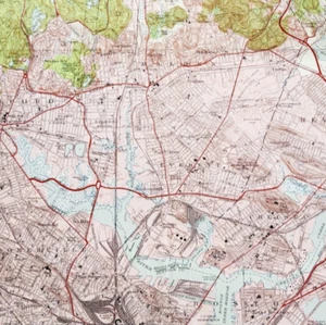 1957 Map USGS Topographic Boston North Massachusetts Antique Quadrangle TOPO23 - Picture 1 of 4