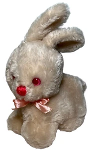 Vintage Adorables by Lisa Bunny Rabbit Plush Stuffed Animal 9” Pink Eyes Nose - Picture 1 of 9
