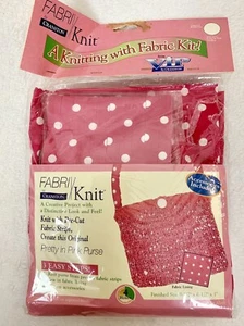 NEW FABRIKnit Knitting with Fabric Pretty In Pink Purse All In One Kit Polka Dot - Picture 1 of 5