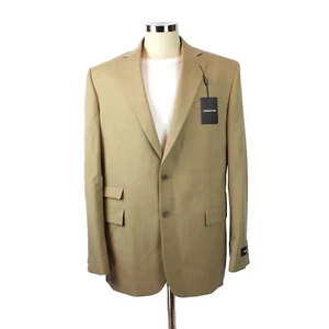 Khaki Brown Blazer Sz 44L NWT Clairborne Tan Wool Blend Sports Coat Suit Jacket - Picture 1 of 7