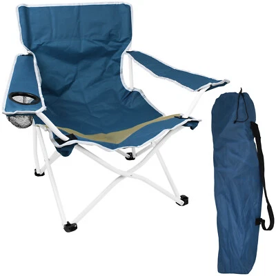 KOOPMAN INTERNATIONAL B.V. Strandstuhl Klappstuhl Anglerstuhl Strandsessel faltbar blau