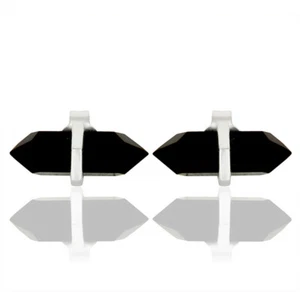 Black onyx Gemstone Pencil Designer 925 Sterling Fine Silver Stud Earrings - Picture 1 of 3